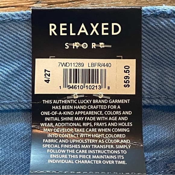 LUCKY BRAND Blue Relaxed Fit Jean Shorts 10.5” Rise, NWT Size 4/27 - Picture 14 of 16